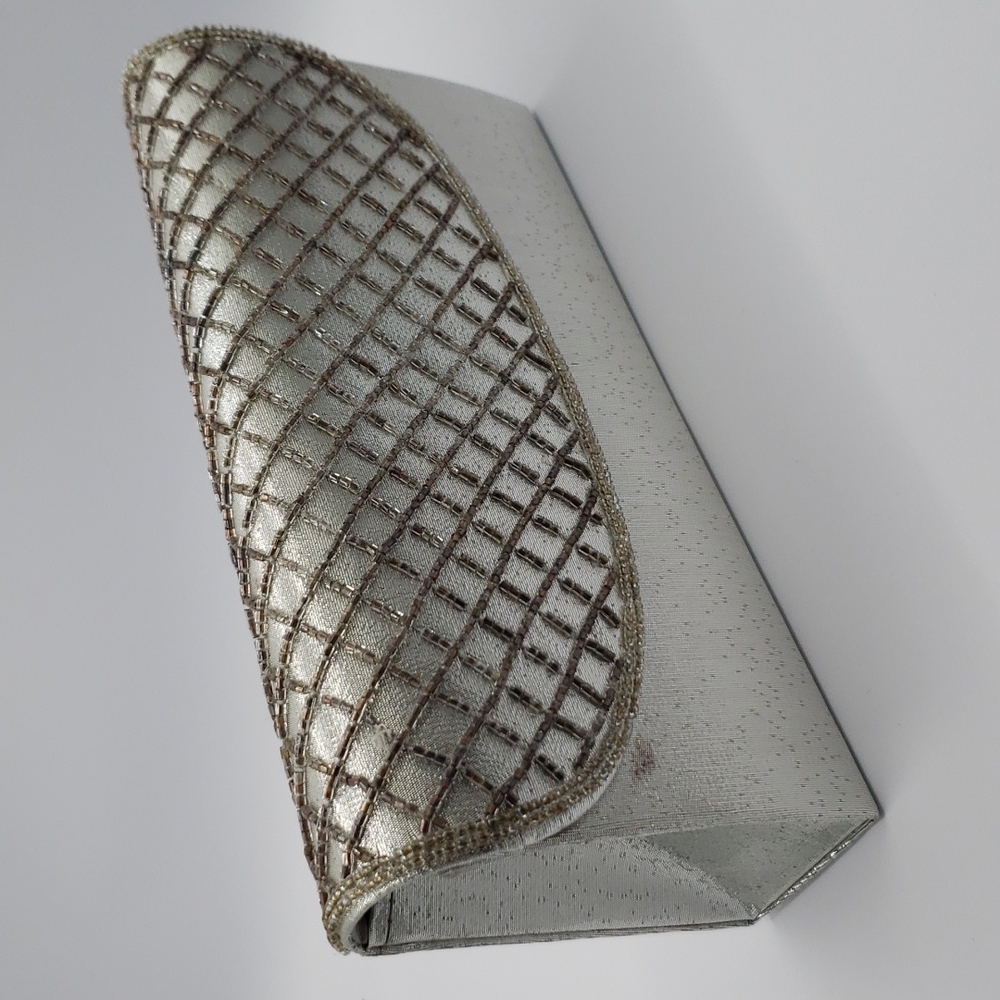 Silver Beaded Clutch